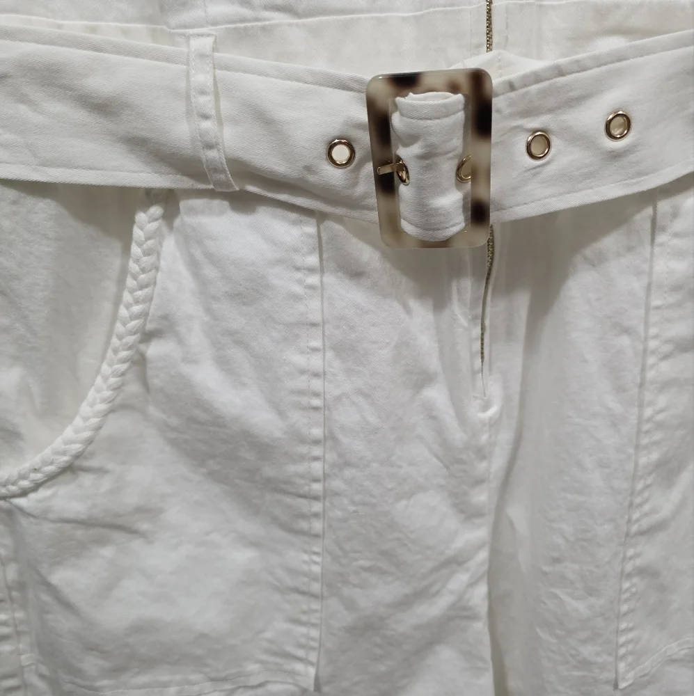SHEIN White Belted Short Romper - Picture 2 of 10